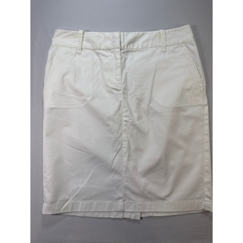 Vineyard Vines Womens White Chino Skirt Size 8 Cotton Stretch Mini Prep
